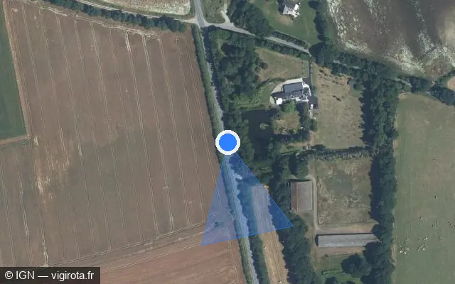 Vue satellite de l'emplacement du radar fixe à Saint-Alban