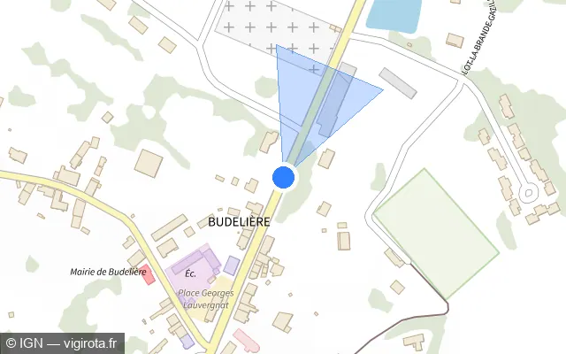 Vue plan de l'emplacement du radar fixe à Budelière