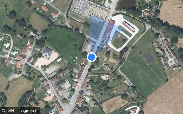 Vue satellite de l'emplacement du radar fixe à Budelière