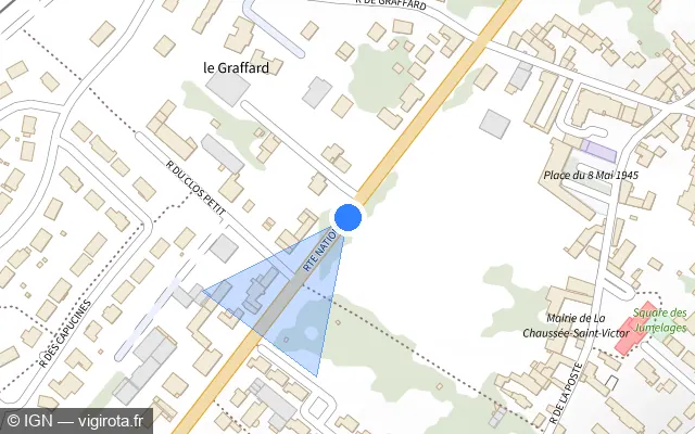 Vue plan de l'emplacement du radar fixe à La Chaussée-Saint-Victor
