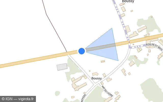 Vue plan de l'emplacement du radar fixe à Binas