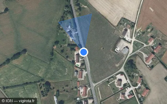 Vue satellite de l'emplacement du radar fixe à Juif