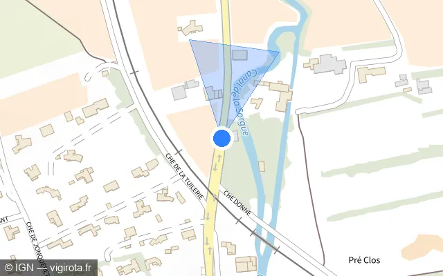 Vue plan de l'emplacement du radar fixe à Châteauneuf-de-Gadagne