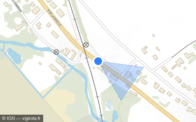 Vue plan de l'emplacement du radar fixe à Amilly