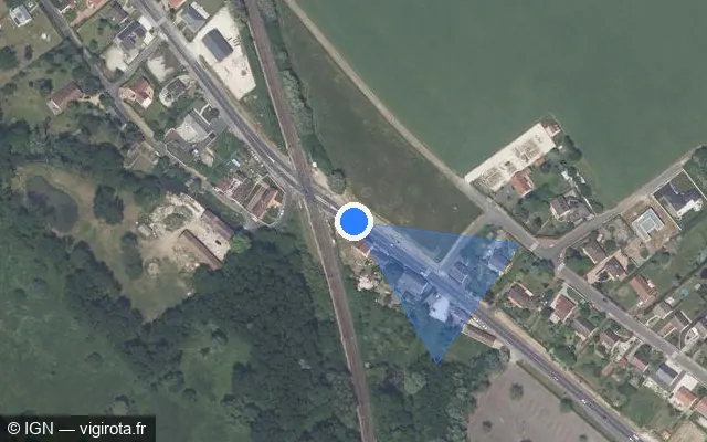 Vue satellite de l'emplacement du radar fixe à Amilly