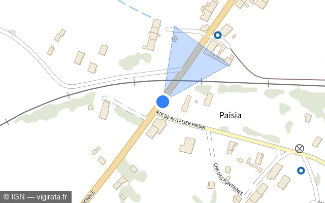 Vue plan de l'emplacement du radar fixe à Val-Sonnette