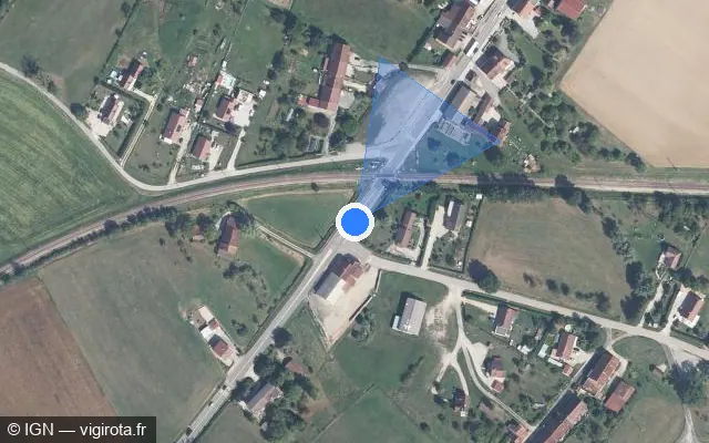 Vue satellite de l'emplacement du radar fixe à Val-Sonnette