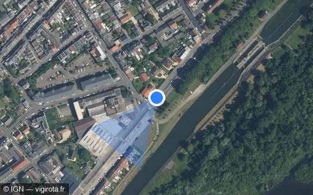 Vue satellite de l'emplacement du radar fixe à Saint-Quentin