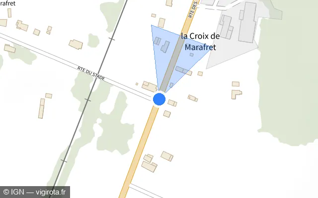 Vue plan de l'emplacement du radar fixe à Chalais