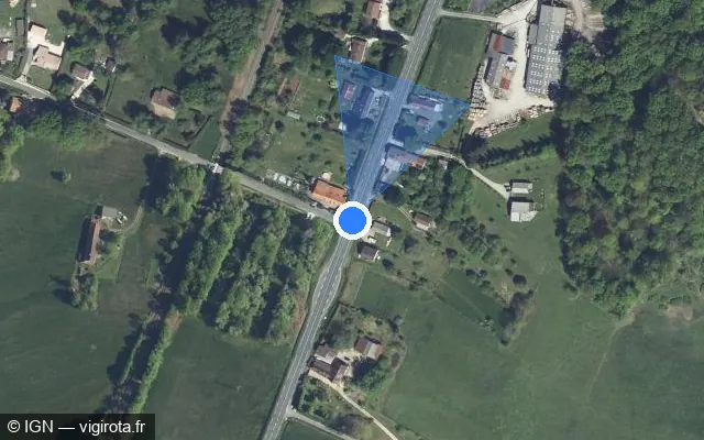 Vue satellite de l'emplacement du radar fixe à Chalais