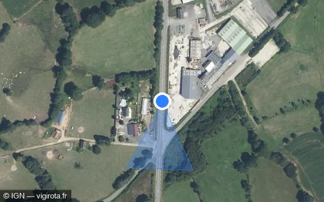 Vue satellite de l'emplacement du radar fixe à Saint-André-de-Messei
