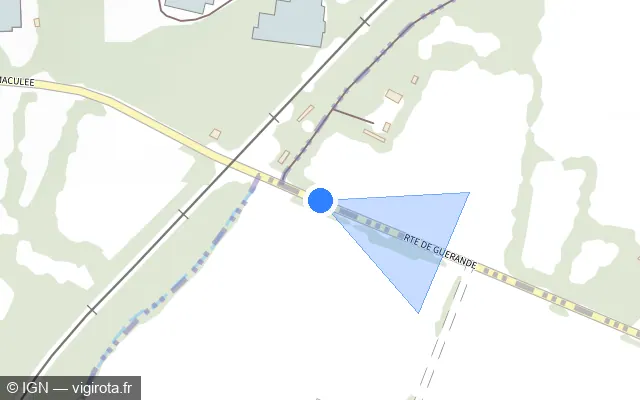 Vue plan de l'emplacement du radar fixe à Pornichet