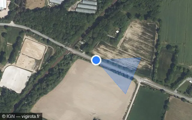 Vue satellite de l'emplacement du radar fixe à Pornichet
