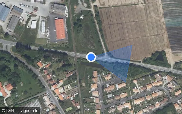 Vue satellite de l'emplacement du radar fixe à Machecoul-Saint-Même