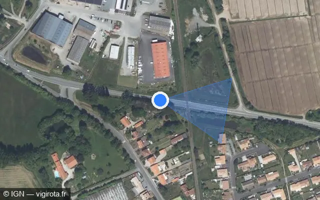 Vue satellite de l'emplacement du radar fixe à Machecoul-Saint-Même