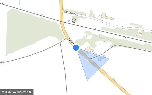 Vue plan de l'emplacement du radar fixe à Brulange