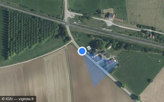 Vue satellite de l'emplacement du radar fixe à Brulange