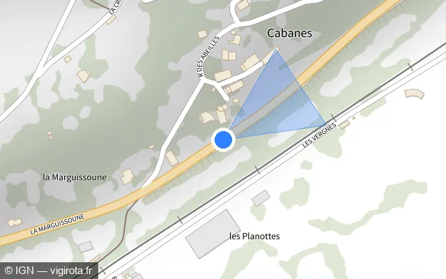 Vue plan de l'emplacement du radar fixe à Polminhac
