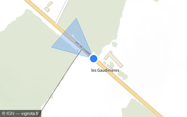 Vue plan de l'emplacement du radar fixe à Villiers-au-Bouin