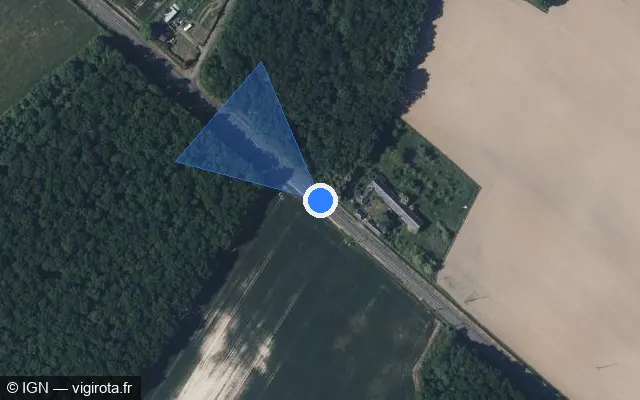Vue satellite de l'emplacement du radar fixe à Villiers-au-Bouin
