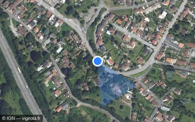 Vue satellite de l'emplacement du radar fixe à Panazol