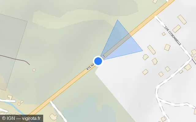 Vue plan de l'emplacement du radar fixe à Matoury