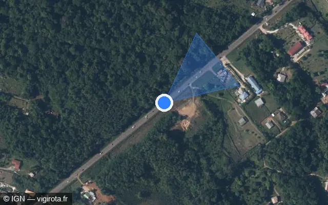 Vue satellite de l'emplacement du radar fixe à Matoury