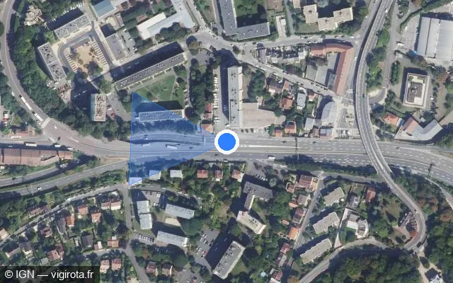 Vue satellite de l'emplacement du radar fixe à Le Pecq