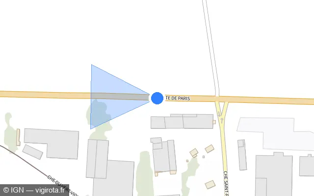 Vue plan de l'emplacement du radar fixe à Marolles