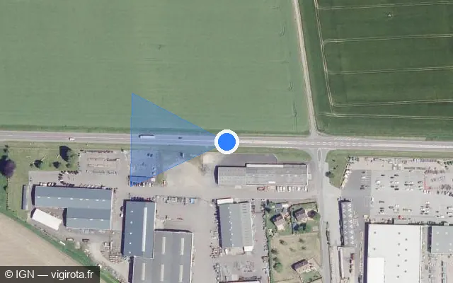 Vue satellite de l'emplacement du radar fixe à Marolles