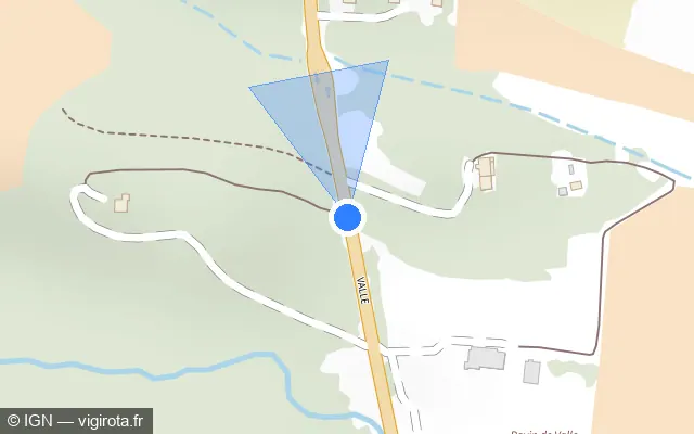 Vue plan de l'emplacement du radar fixe à Sorbo-Ocagnano