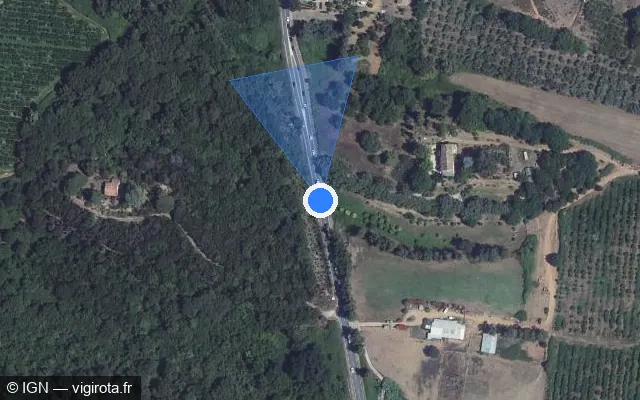 Vue satellite de l'emplacement du radar fixe à Sorbo-Ocagnano