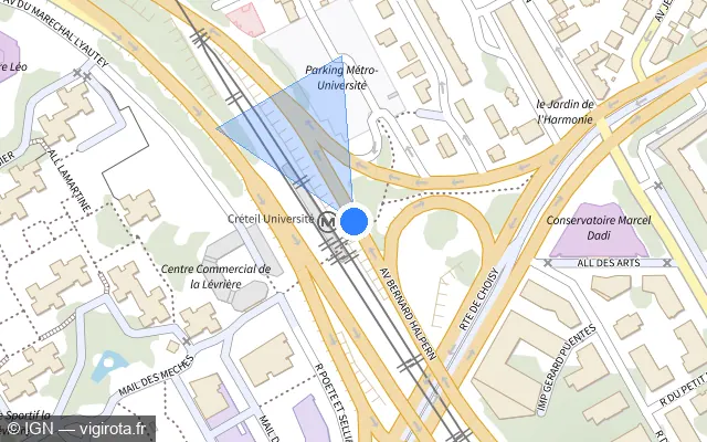 Vue plan de l'emplacement du radar fixe à Créteil