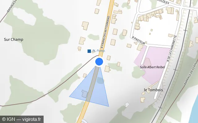 Vue plan de l'emplacement du radar fixe à Fépin