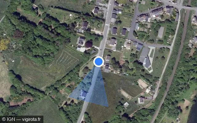 Vue satellite de l'emplacement du radar fixe à Fépin