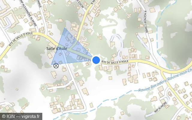 Vue plan de l'emplacement du radar tourelle à Les Abymes