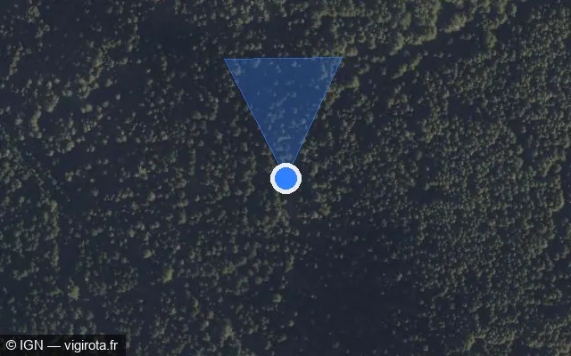 Vue satellite de l'emplacement du radar fixe à Villarodin-Bourget