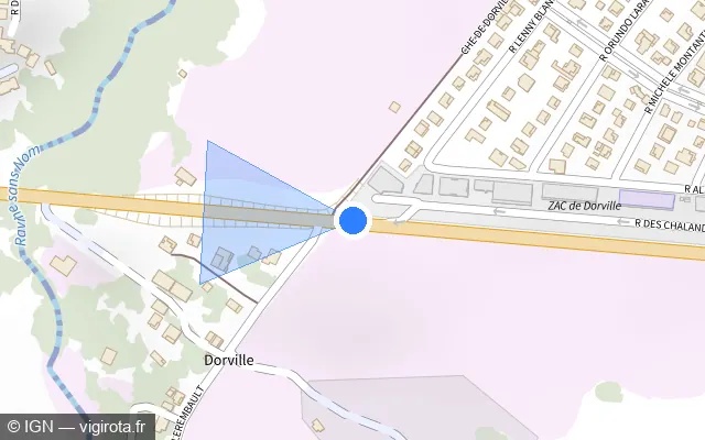 Vue plan de l'emplacement du radar tourelle à Baie-Mahault