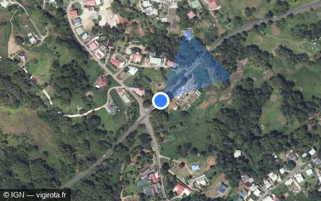 Vue satellite de l'emplacement du radar tourelle à Petit-Bourg