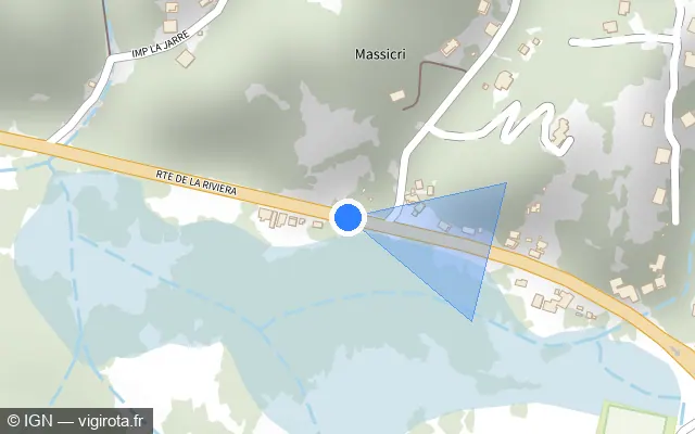 Vue plan de l'emplacement du radar tourelle à Le Gosier