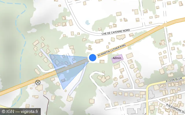 Vue plan de l'emplacement du radar tourelle à Saint-François