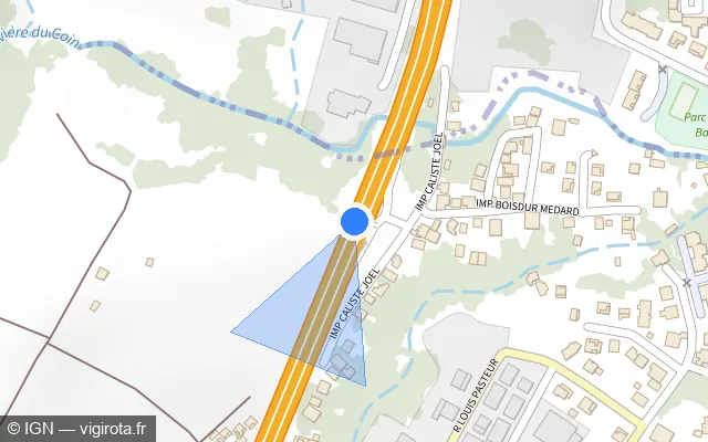Vue plan de l'emplacement du radar tourelle à Baie-Mahault