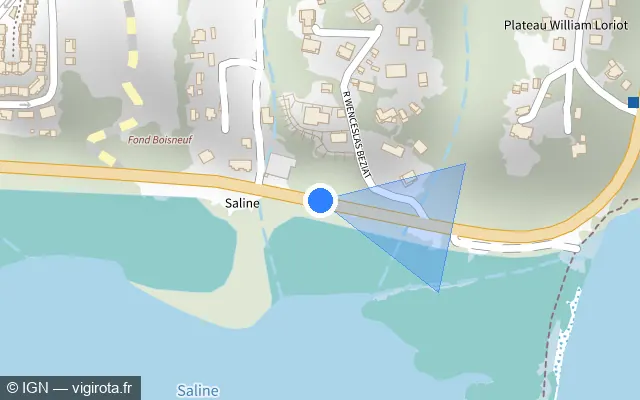 Vue plan de l'emplacement du radar tourelle à Le Gosier