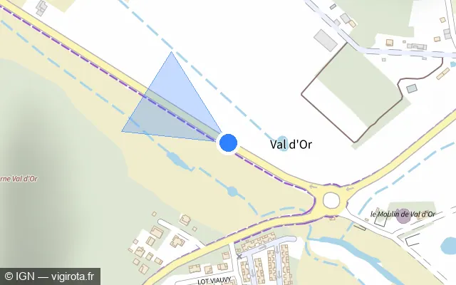 Vue plan de l'emplacement du radar tourelle à Sainte-Anne