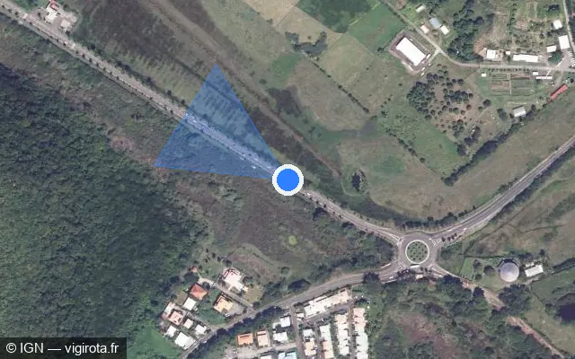 Vue satellite de l'emplacement du radar tourelle à Sainte-Anne