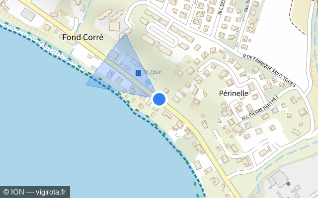 Vue plan de l'emplacement du radar tourelle à Saint-Pierre