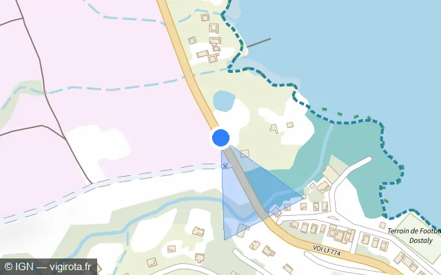 Vue plan de l'emplacement du radar tourelle à Le François