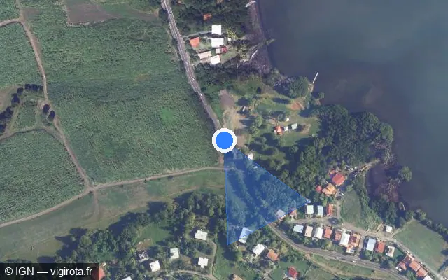 Vue satellite de l'emplacement du radar tourelle à Le François