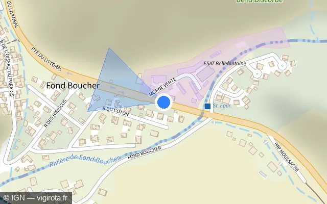 Vue plan de l'emplacement du radar tourelle à Bellefontaine