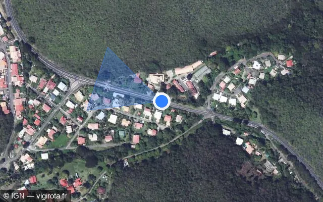 Vue satellite de l'emplacement du radar tourelle à Bellefontaine